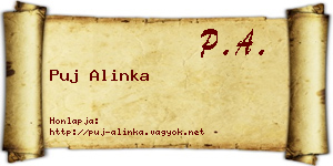 Puj Alinka névjegykártya